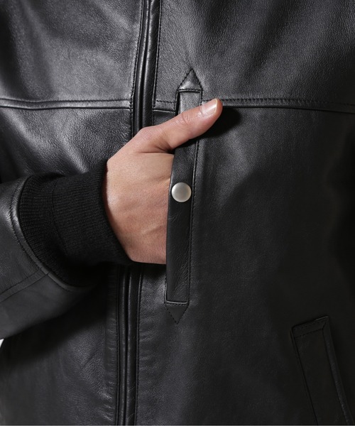 ma1 ma-1 STAND LEATHER MA-1 MOD JACKET / スタンド レザー MA-1 モディファイ ジャケット / AVIREの画像
