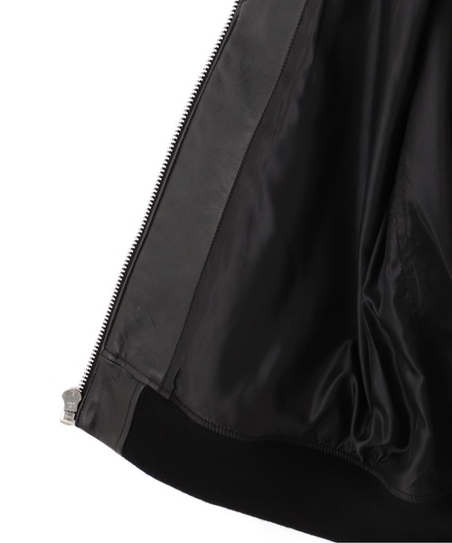 ma1 ma-1 STAND LEATHER MA-1 MOD JACKET / スタンド レザー MA-1 モディファイ ジャケット / AVIREの画像