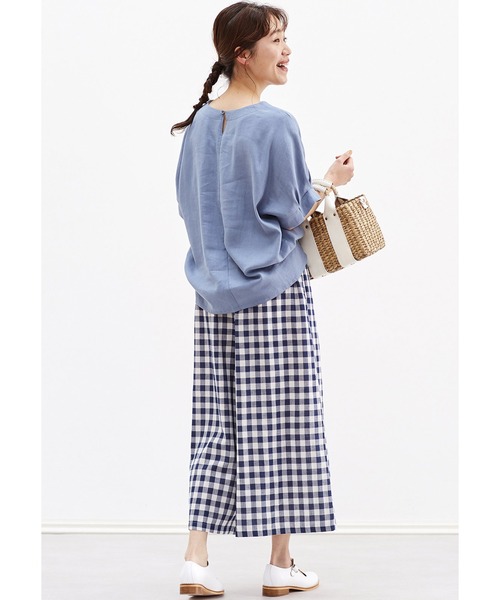 「Live in comfort」 半袖ブラウス LARGE オレンジ レディース_画像4