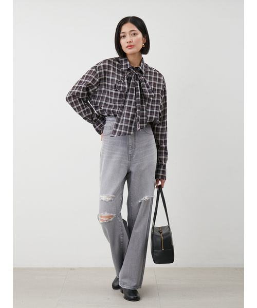 【美品】2WAYボウタイブラウス　01 ミラオーウェン Mila Owen（ミラオーウェン）の「2wayボウタイ付きDOTブラウス