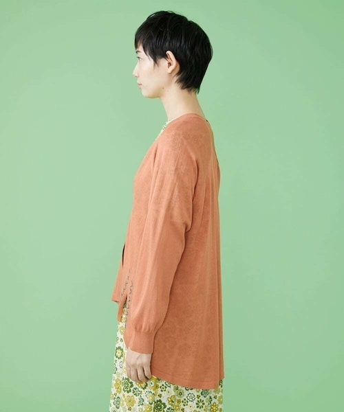 「Jocomomola」 ニットカーディガン 40 オレンジ レディース_画像6