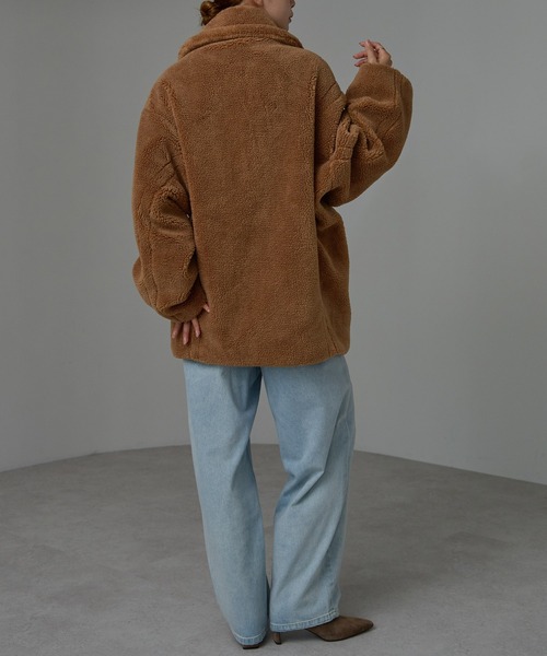 試着のみ美品　r.（アールドット）テディボア ミドルコート　キャメル r.（アールドット） ピーコート pコート テディボア ミドルコート