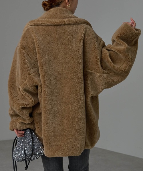 r.（アールドット） ピーコート pコート テディボア ミドルコート 
