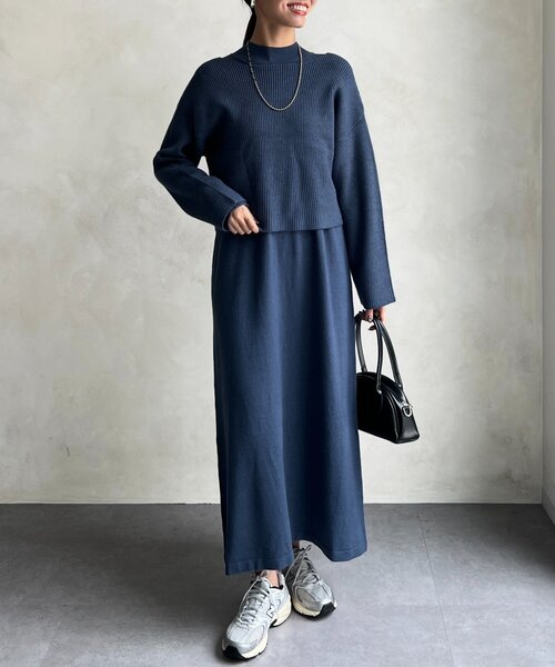 Chez toi（シェトワ） ワンピース クロスプルオーバー×ニット