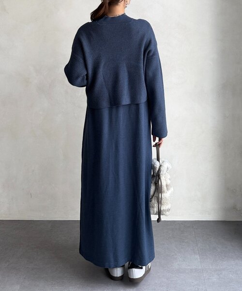 Chez toi（シェトワ） ワンピース クロスプルオーバー×ニット