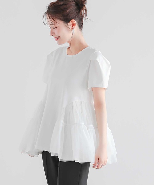 「Fit more」 半袖カットソー FREE ホワイト レディース_画像3