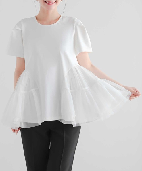 「Fit more」 半袖カットソー FREE ホワイト レディース_画像4