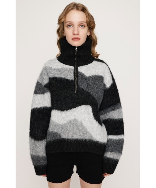 その他 ZIMOMO ST Streep SLY（スライ） ニット セーター FRONT ZIP MARBLE KNIT TOPS フロント