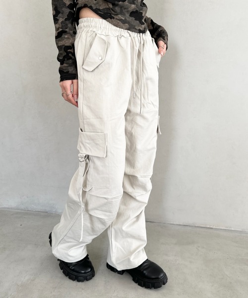 Bamm カーゴパンツ パラシュートワイドカーゴパンツ レディース