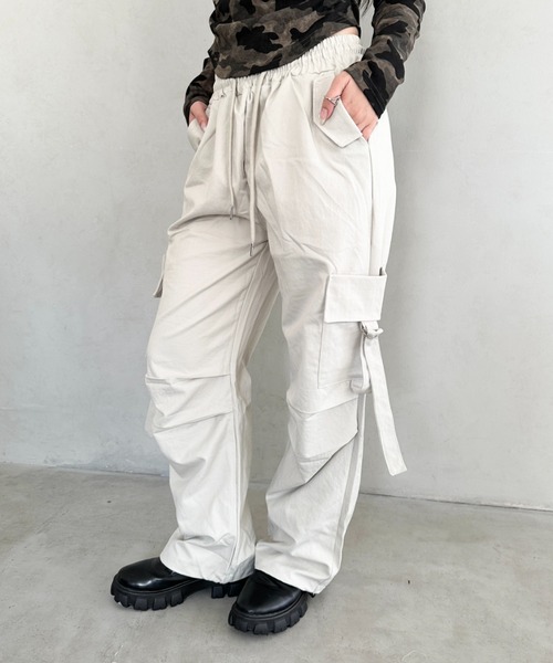 Bamm カーゴパンツ パラシュートワイドカーゴパンツ レディース