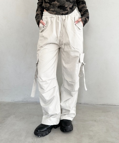 Bamm カーゴパンツ パラシュートワイドカーゴパンツ レディース