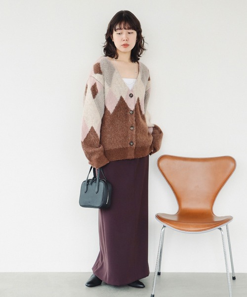 B：MING by BEAMS（ビーミング by ビームス） カーディガン アーガイル