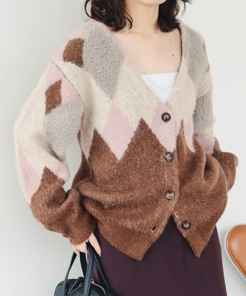 B：MING by BEAMS（ビーミング by ビームス） カーディガン アーガイル