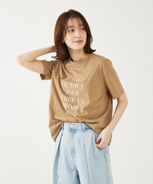「abahouse mavie」 半袖Tシャツ フリー ライトグレー レディース_画像6
