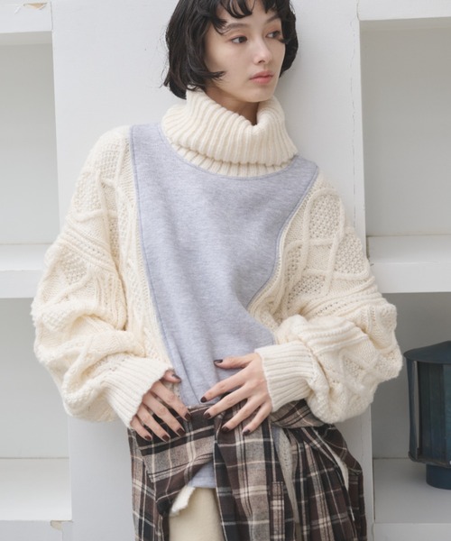 AIC. ニット セーター スウェットドッキングケーブルタートルニット