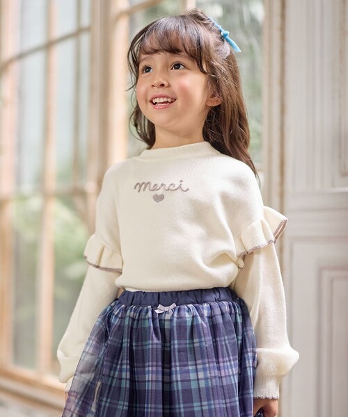 ANY（エニィ） ニット セーター 肩フリル しあわせタッチニット キッズ