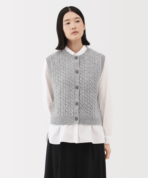 【新品未使用】masterkey　ボーダーベスト　サイズ1 masterkey（マスターキー） ボーダー柄ベスト 1 ネイビー レディース