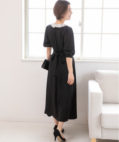 「PREFERIR」 半袖ワンピース MEDIUM ブラック レディース_画像4