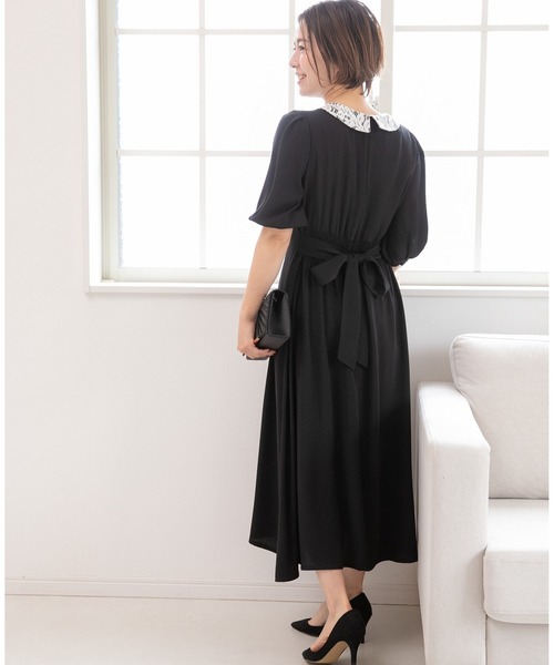 「PREFERIR」 半袖ワンピース MEDIUM ブラック レディース_画像6