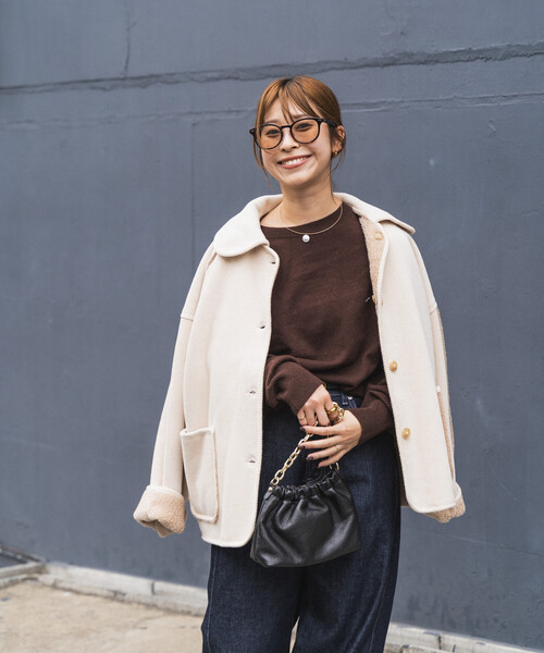 3379【希少デザイン・サイズ3】サカイ ウールボア襟 コーデュロイ ブルゾン FREAK'S STORE（フリークスストア） ブルゾン アウター 襟付き