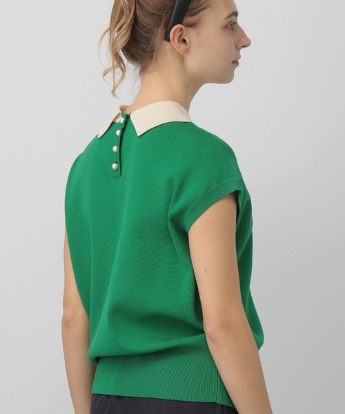 「saloon」 半袖ニット FREE ネイビー レディース_画像3