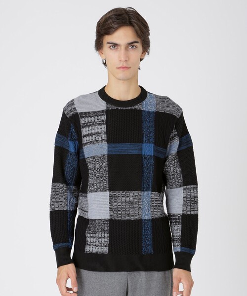 美品✨BLUE LABEL CRESTBRIDGE チェックニットセーター　長袖 CB CRESTBRIDGE ニット セーター クレストブリッジビッグチェック