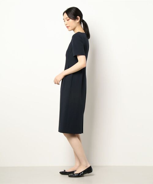 「CELFORD」 半袖ワンピース 38 ネイビー レディース_画像3