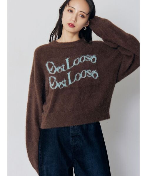 MURUA（ムルーア） ニット セーター ミニシャギーロゴニット