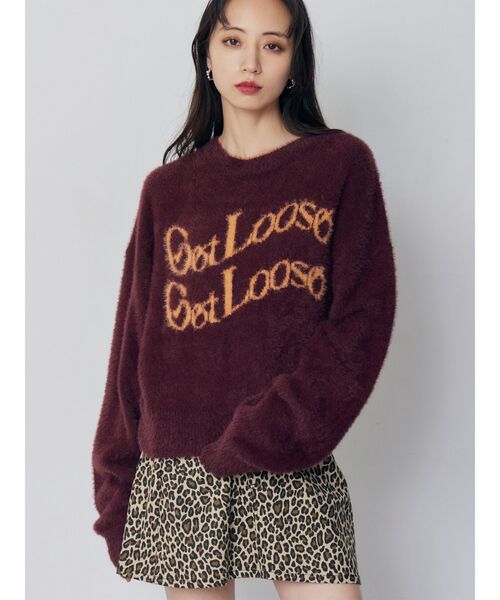 MURUA（ムルーア） ニット セーター ミニシャギーロゴニット