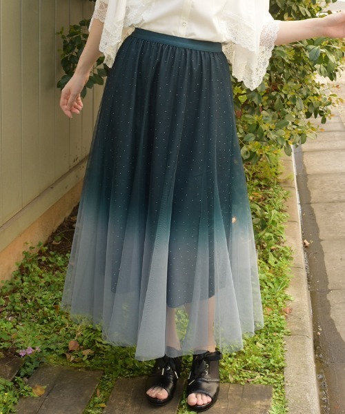 axes femme（アクシーズ ファム） ロング スカート チュールラメ