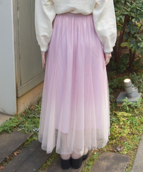 axes femme（アクシーズ ファム） ロング スカート チュールラメ