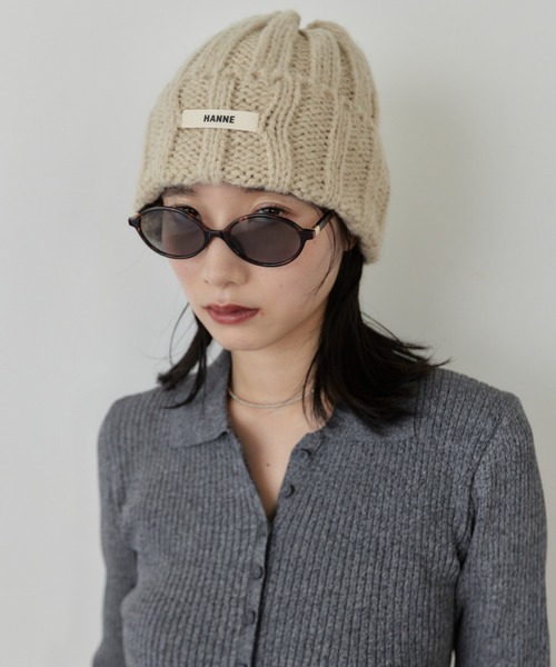 HANNE ニット帽 ニットキャップ レディース ワイドリブニットキャップ