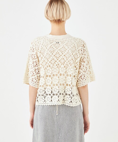 「MACPHEE」 半袖ニット S ブラック レディース_画像5