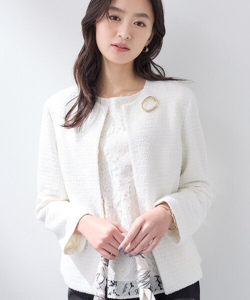 INDIVI（インディヴィ） ジャケット ノーカラージャケット