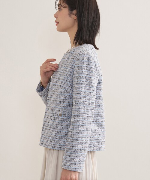 INDIVI（インディヴィ） ジャケット ノーカラージャケット