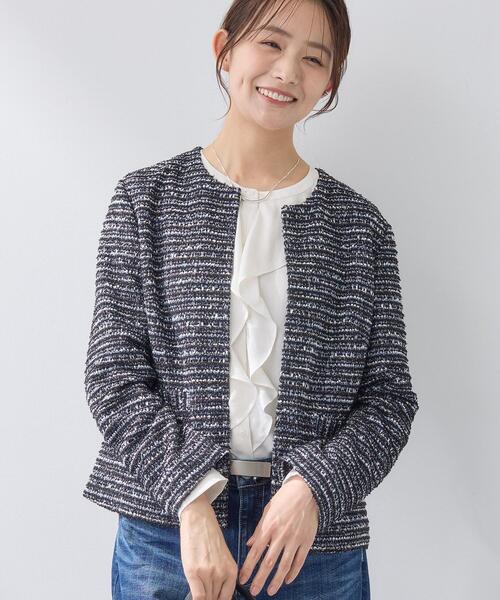 ⭐️インディヴィ INDIVI（インディヴィ） ジャケット ノーカラージャケット