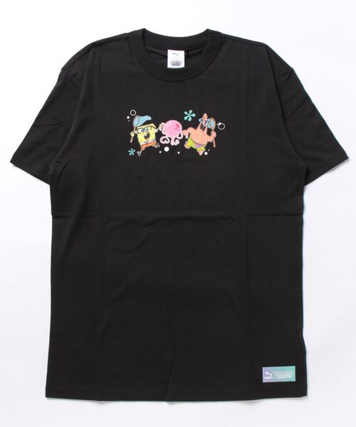 PUMA（プーマ） 7分袖Tシャツ「spongebobコラボ」 MEDIUM ブラック