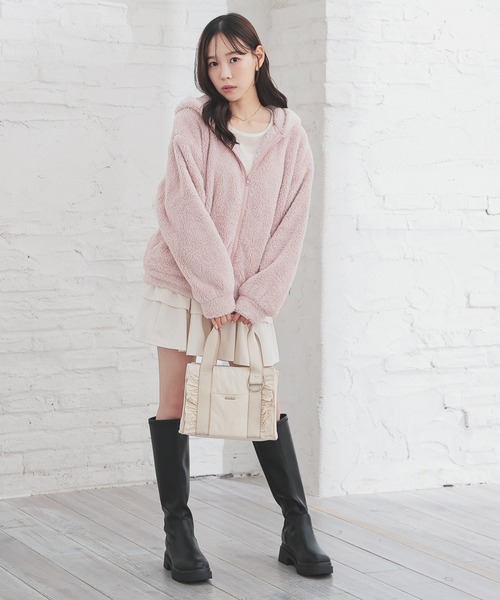 「Honeys」 ジップアップパーカー M ベージュ レディース_画像8