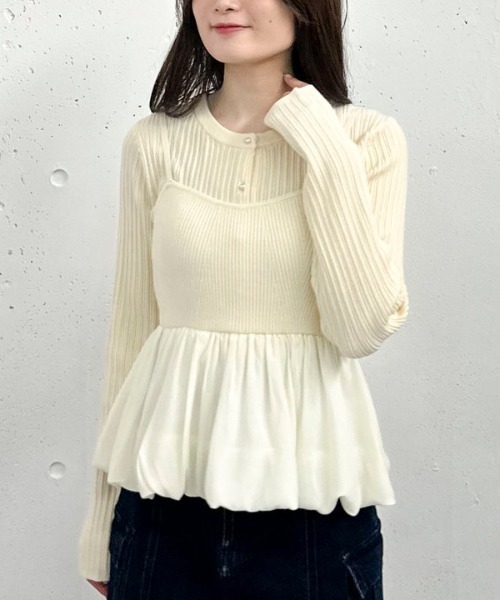 「archives」 ニットアンサンブル MEDIUM アイボリー レディース_画像3