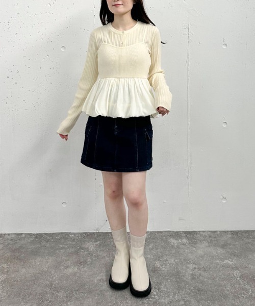 「archives」 ニットアンサンブル MEDIUM アイボリー レディース_画像6