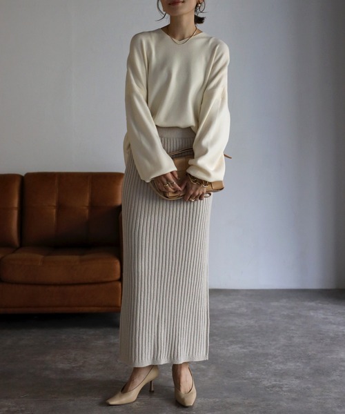 「Bonjour Sagan」 「hunch」長袖ニット FREE オフホワイト レディース_画像9