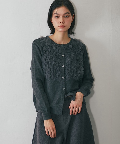 SMILE ORCHID（スマイルオーキッド） カーディガン ウール混チュール