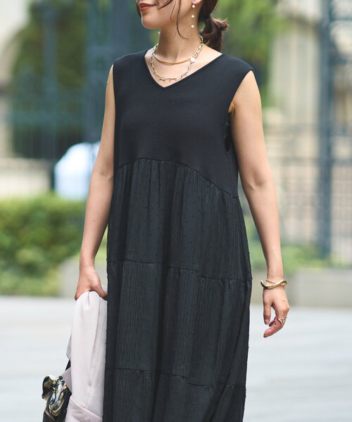 「un dix cors」 ドッキングワンピース FREE ブラック レディース_画像2