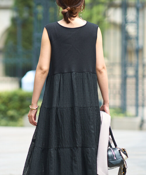 「un dix cors」 ドッキングワンピース FREE ブラック レディース_画像4