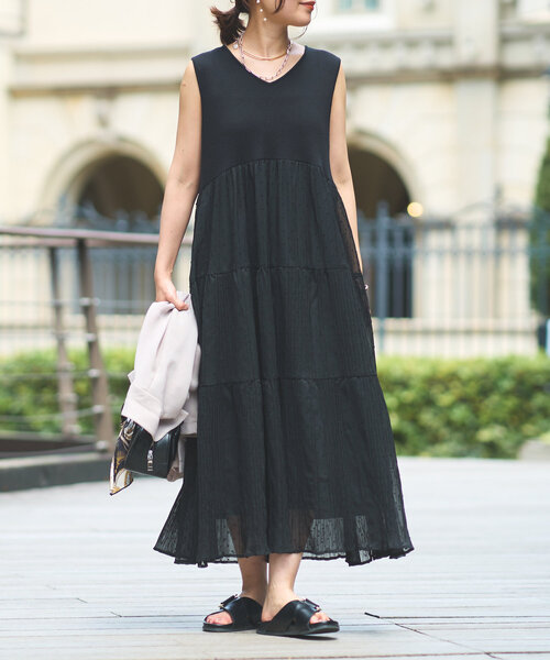 「un dix cors」 ドッキングワンピース FREE ブラック レディース_画像5