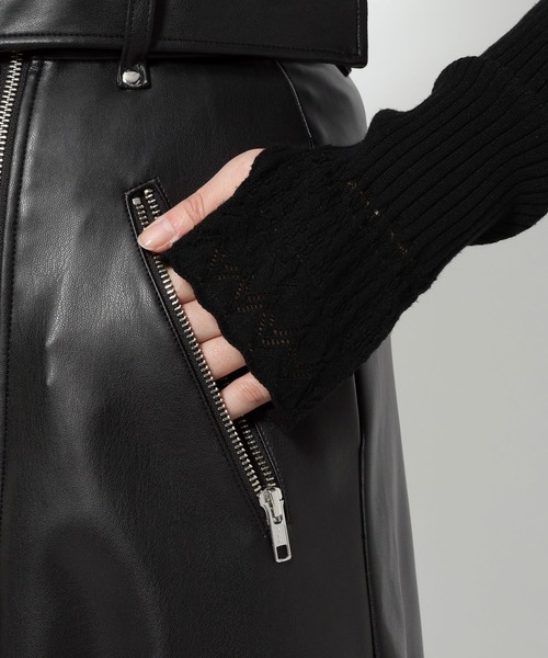 完売品　HARE 2way レザースカート HARE（ハレ）の「【EDGY MODE SET UP対応】2WAYフェイクレザースカート