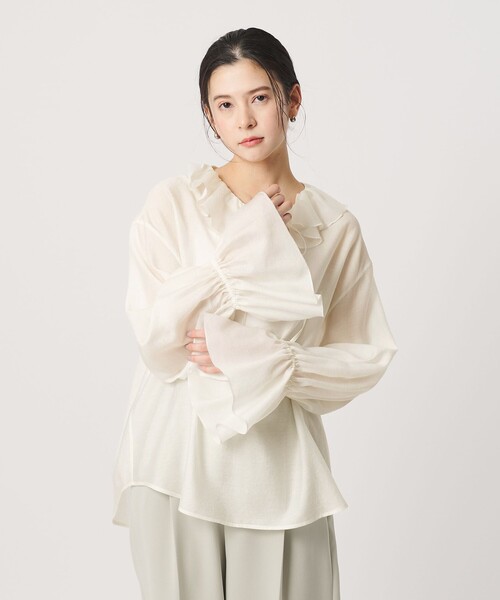 BEAUTY＆YOUTH UNITED ARROWS ブラウス シャツ ラッフル スキッパー 