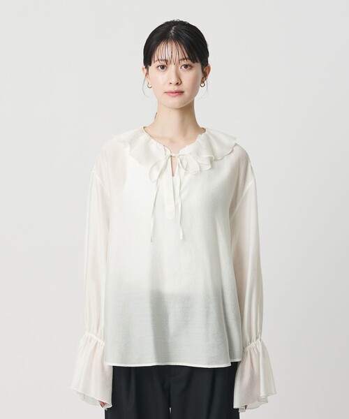 【未使用】BEAUTY&amp;YOUTH スキッパー ラッフル ブラウス BEAUTY＆YOUTH UNITED ARROWS ブラウス シャツ ラッフル スキッパー