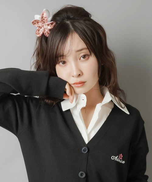 SPINNS（スピンズ） ヘアクリップ ヒョウ柄ヘアクリップ/ハイビスカス