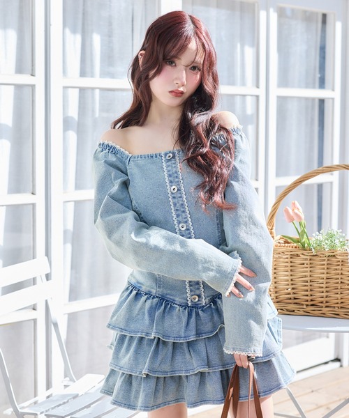 one after another NICE CLAUP ワンピース 「Denim Collection」レース